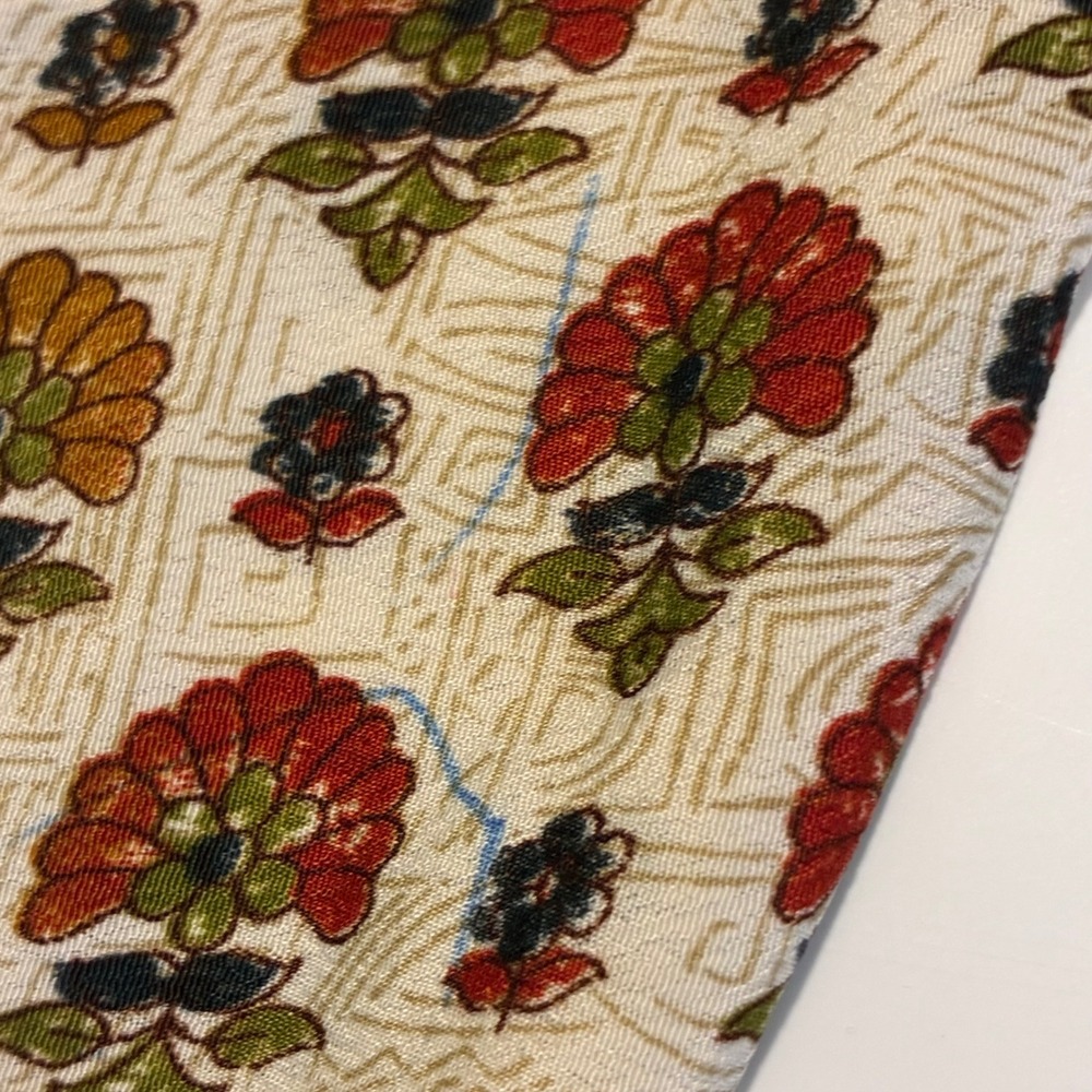 Indie Ella Silk Blend Kimono Cardigan Floral Block Print One Size Cream Red Boho - Picture 13 of 13